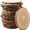 Unfinished Wood Slices for Centerpieces - 5.1-5.5 Inch,Round Natural Discs with Tree Bark, Wooden Cookies Circles for Crafts Christmas Ornaments, Rustic Wedding Decor